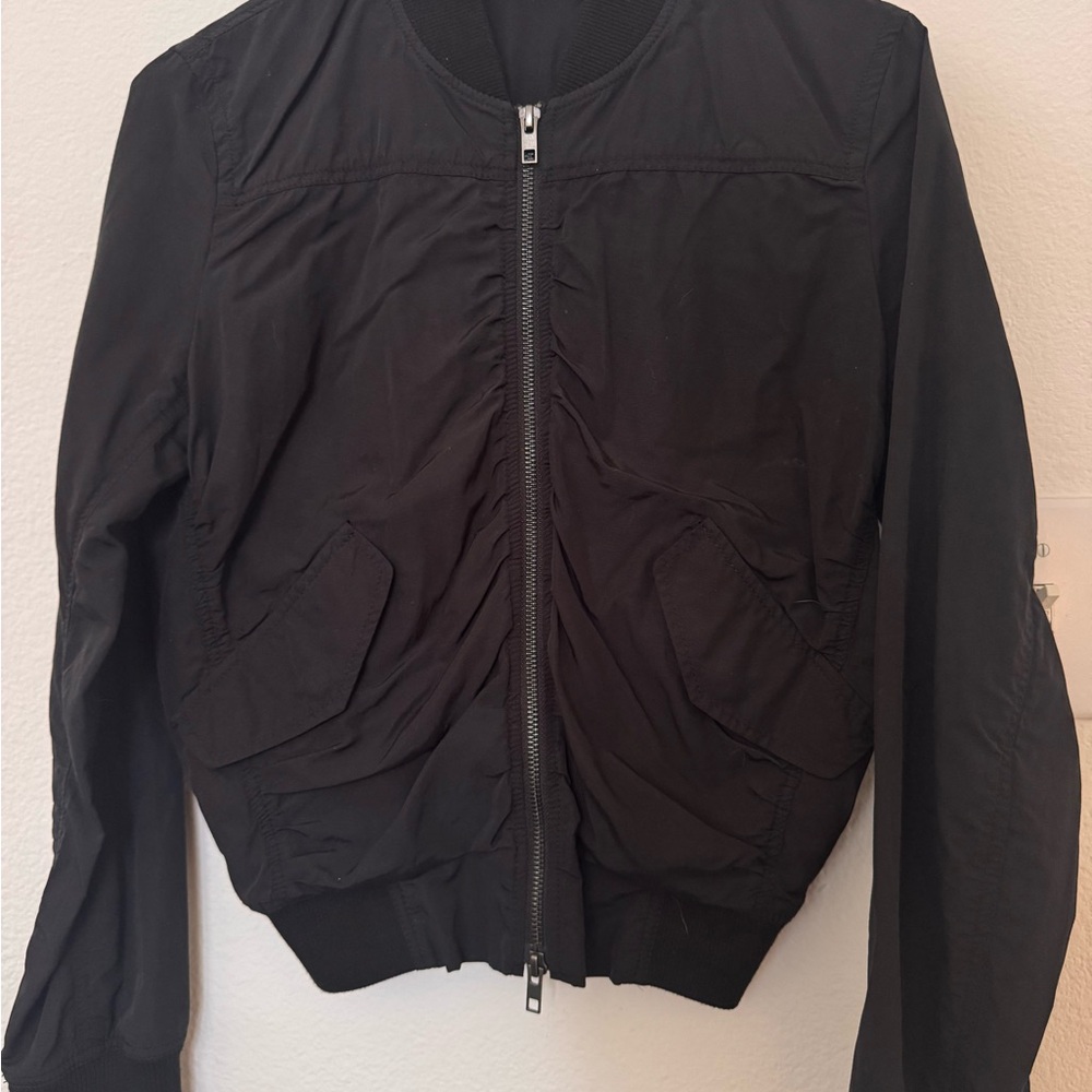 Vince Classic Black Bomber Jacket